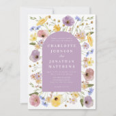 Boho Fleur sauvage Arch Spring Mariage Invitation (Devant)