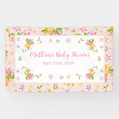 Boho Fleur sauvage Baby Girl Douche bannière (Horizontal)