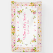 Boho Fleur sauvage Baby Girl Douche bannière (Vertical)