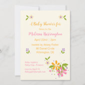 Boho Fleur sauvage Baby Girl Douche Invitation (Devant)
