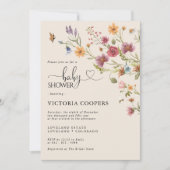 Boho Fleur sauvage Baby shower Invitation (Devant)