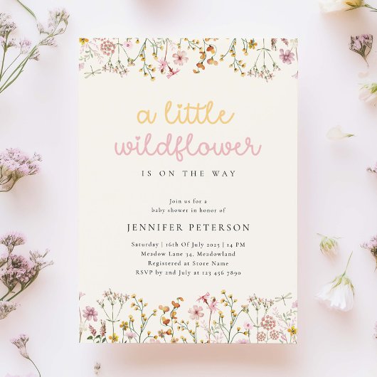 Boho Fleur sauvage Baby shower Invitation