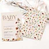 Boho Fleur sauvage Baby shower Invitation