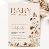 Boho Fleur sauvage Baby shower Invitation