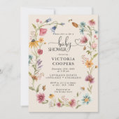 Boho Fleur sauvage Baby shower Invitation (Devant)