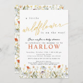 Boho Fleur sauvage Baby shower Invitation (Devant / Derrière)