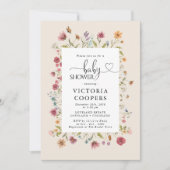 Boho Fleur sauvage Baby shower Invitation (Devant)