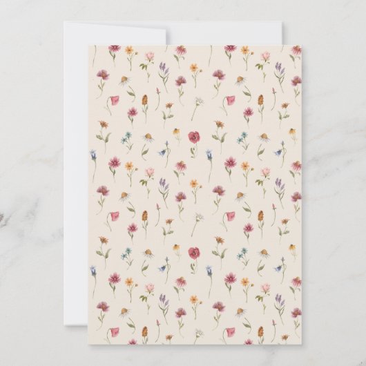 Boho Fleur sauvage Baby shower Invitation (Dos)