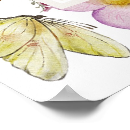 Boho Fleur sauvage bébé fille douche Affiche de bi (Coin)