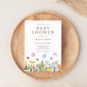 Boho Fleur sauvage Bee Baby shower Invitation