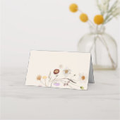 Boho Fleur sauvage Beige Mariage Cartes de Place (Dos)