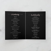 Boho Fleur sauvage Black Folded Wedding Programme (Intérieur)