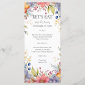 Boho fleur sauvage Chic Floral Wreath menu mariage (Dos)
