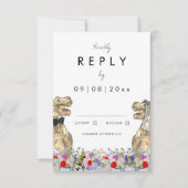 Boho Fleur sauvage Dinosaur Thème Mariage Réponse (Devant)