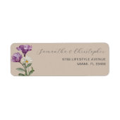 Boho Fleur sauvage Étiquette de adresse beige (Devant)