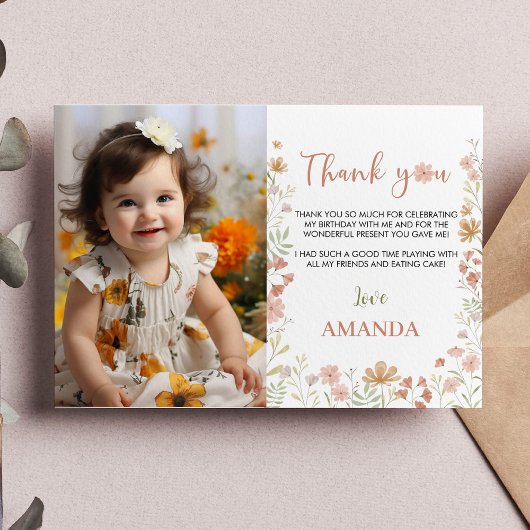 Boho Fleur sauvage fête d'anniversaire Carte de re