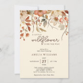Boho Fleur sauvage Floral Ivory Invitation (Devant)