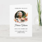 Boho Fleur sauvage Funeral Memorial Programme (Devant)