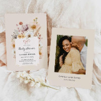 Boho Fleur sauvage Garden Baby shower Invitation