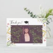 Boho fleur sauvage Graduation Merci photo (Debout devant)