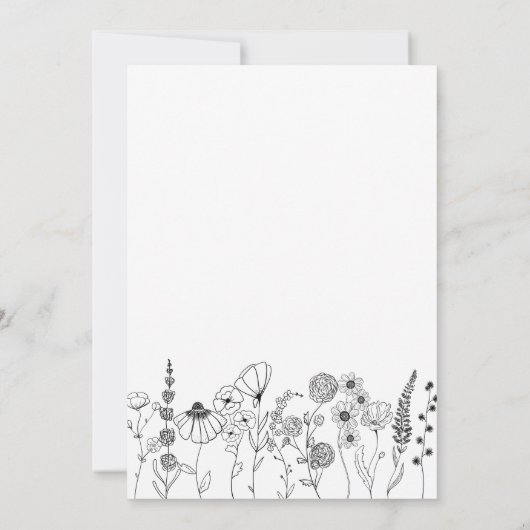 Boho Fleur sauvage Invitation Anniversaire de enfa (Dos)