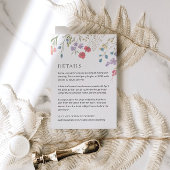 Boho Fleur sauvage Mariage Détails Carte de boîtie