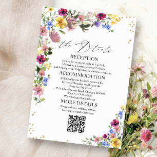 Boho Fleur sauvage Mariage Détails Cartes de ferme