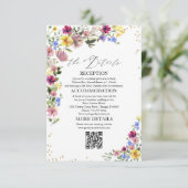 Boho Fleur sauvage Mariage Détails Cartes de ferme (Debout devant)