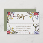 boho fleur sauvage mariage douche nuptiale carte r (Devant / Derrière)