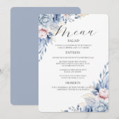 Boho Fleur sauvage Mariage Menu Invitation (Devant / Derrière)