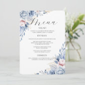Boho Fleur sauvage Mariage Menu Invitation (Debout devant)