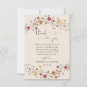 Boho Fleur sauvage Mariage Merci Cartes (Devant)