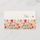 Boho Fleur sauvage Mariage Plat Place Cartes (Devant)
