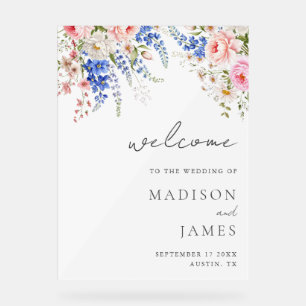 Boho Fleur sauvage minimaliste Floral Welcome Mari