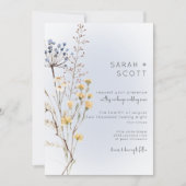 Boho Fleur sauvage moderne Faire-part de mariage b (Devant)
