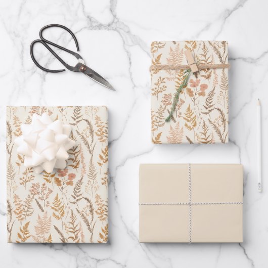 Boho Fleur sauvage Motif Élégant jeu de papier d'e (Recto)