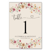 Boho Fleur sauvage numéros de table des Mariages (Par défaut)
