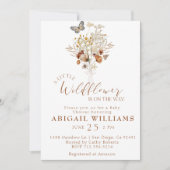 Boho Fleur sauvage papillon Baby shower Invitation (Devant)
