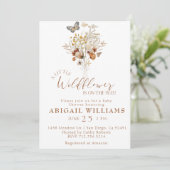 Boho Fleur sauvage papillon Baby shower Invitation (Debout devant)
