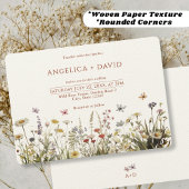 Boho Fleur sauvage papillons Faire-part de mariage