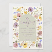 Boho Fleur sauvage Pastel Qr Code Faire-part de ma (Devant)