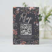 Boho fleur sauvage photo mariage QR RSVP (Debout devant)