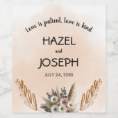 Boho Fleur sauvage Romance Mariage Vin Étiquette (Étiquettes simples)