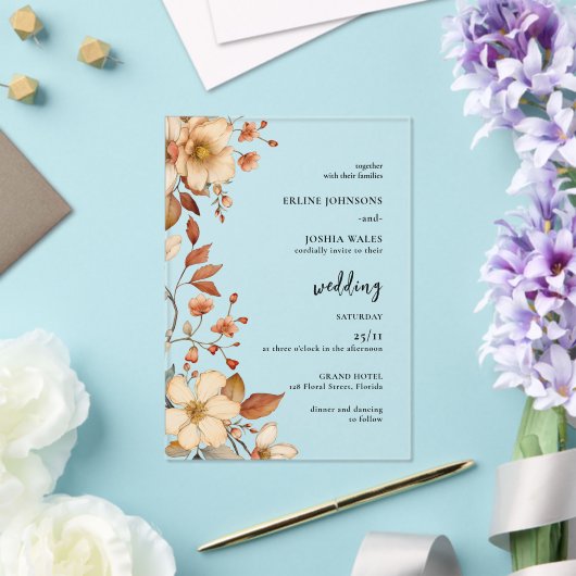 Boho Fleur sauvage Terracotta Faire-part de mariag (Insitu (Mariage))