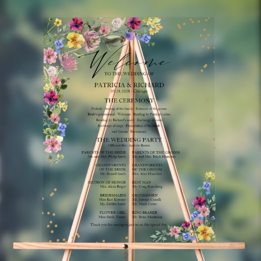 Boho Fleur sauvage Wedding Programme (Neutre)