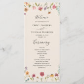 Boho Fleur sauvage Wedding Programme (Devant)