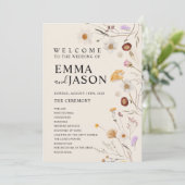 Boho Fleur sauvage Wedding Programme (Debout devant)