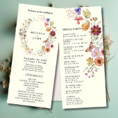 Boho Fleur sauvage Wedding Programme