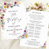 Boho Fleur sauvage Wedding Programme