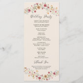 Boho Fleur sauvage Wedding Programme (Dos)